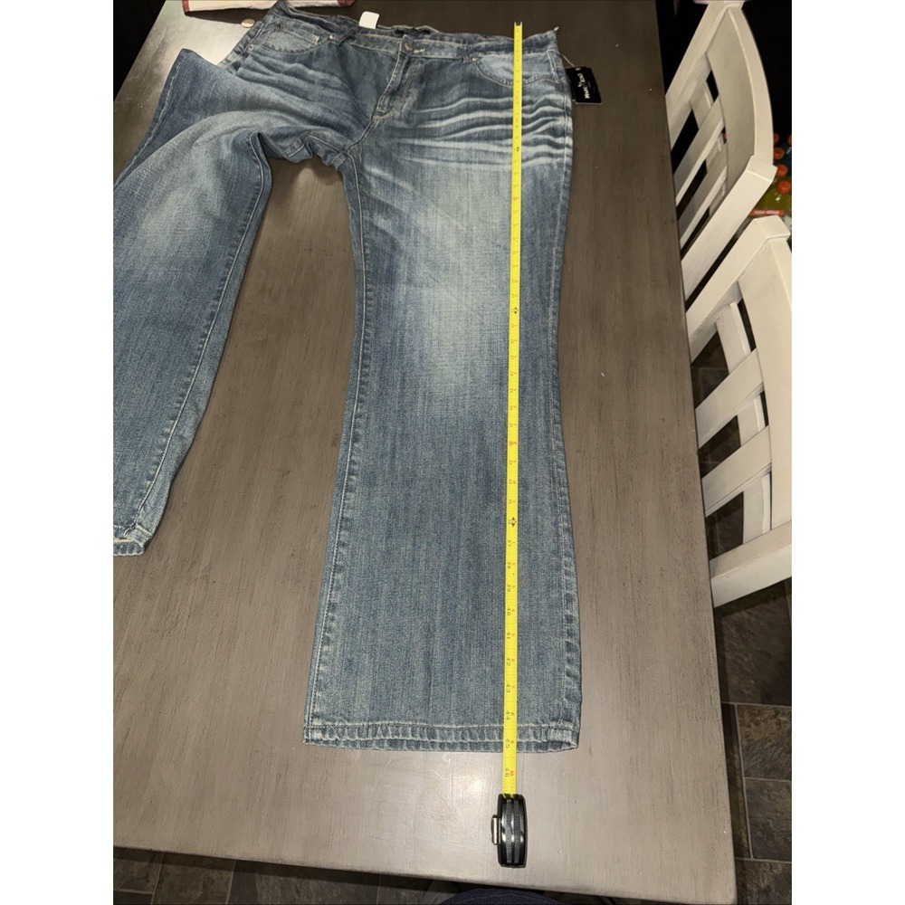 Marc Ecko Cut and Sew Boot Cut Jeans Mens Size 42x34 Blue Denim Mid Rise NWT - Picture 12 of 16